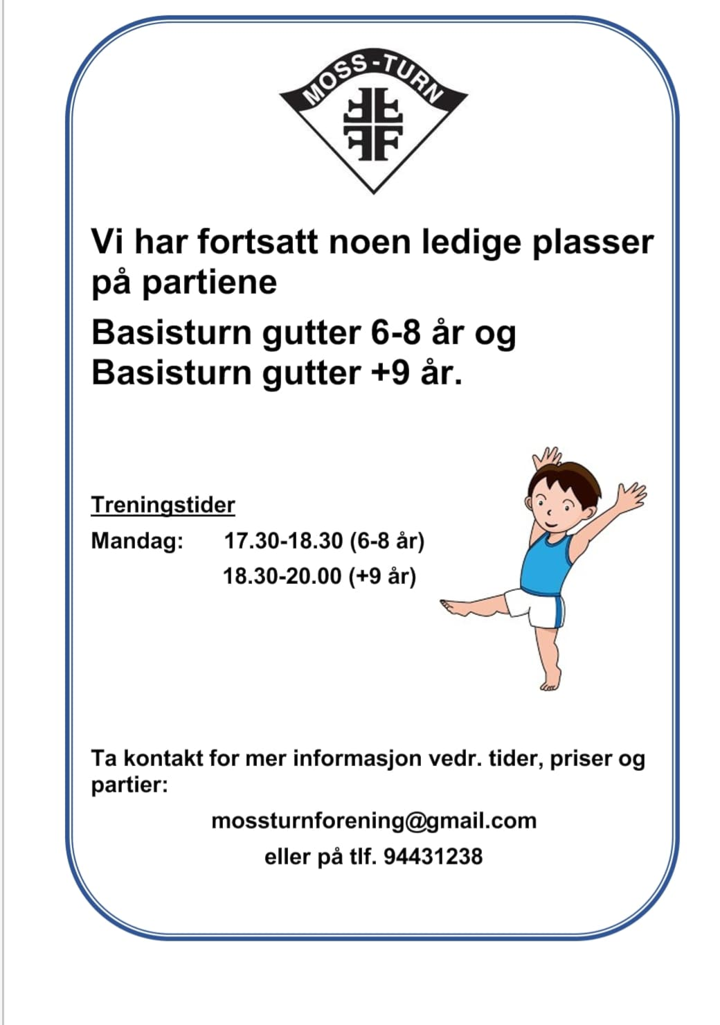 Ledige plasser på basisturn gutter